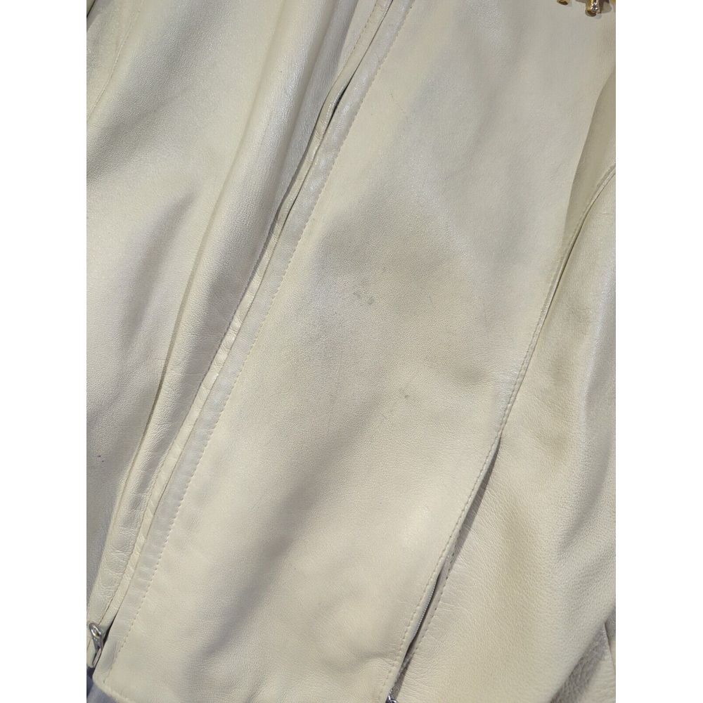 VTG Harley Davidson Womens White Ivory Leather Jacket USA Made Embroidery Sz XXL - Picture 3 of 12